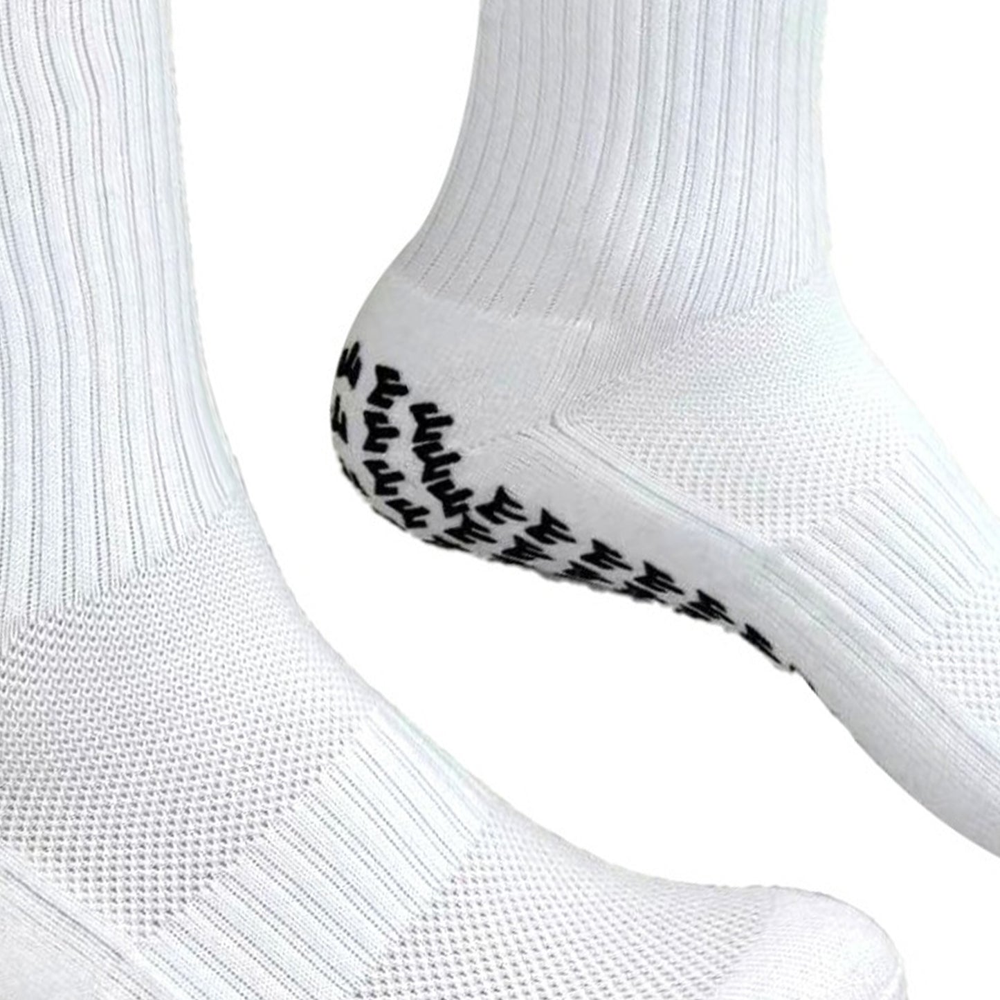 De stof van witte gripsokken